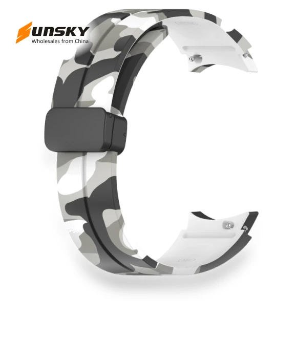 Magnetic Clasp Camouflage Silicone Watch Band — Watch Accessories, Samsung