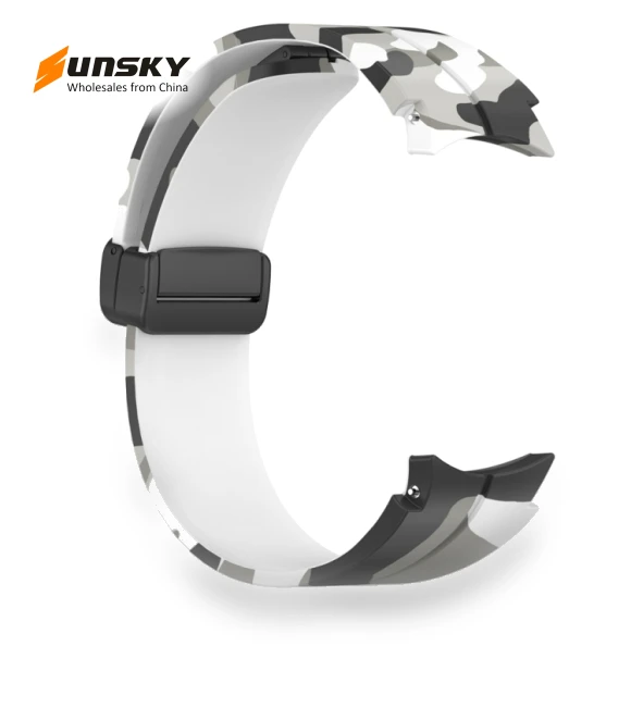 Magnetic Clasp Camouflage Silicone Watch Band — Watch Accessories, Samsung