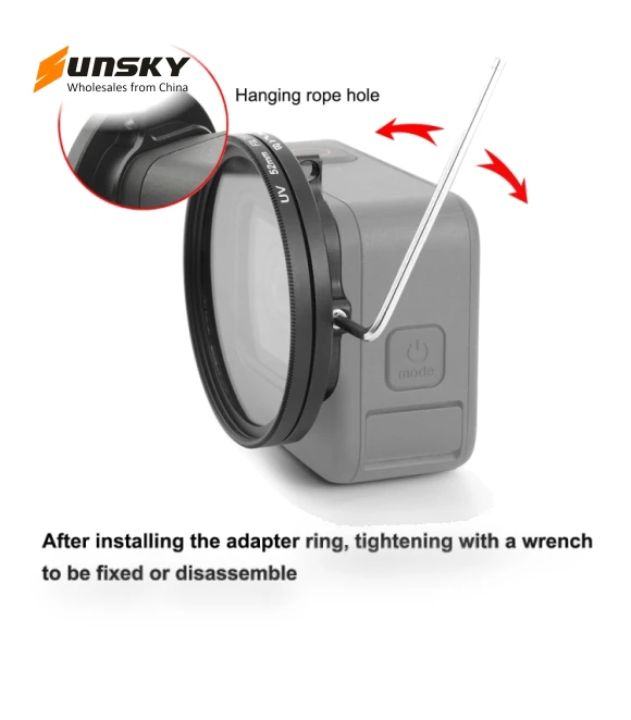 52mm UV Lens Filter with Adapter Ring for GoPro — , PULUZ