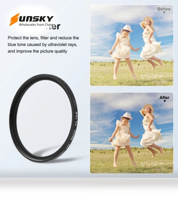 52mm UV Lens Filter with Adapter Ring for GoPro — , PULUZ