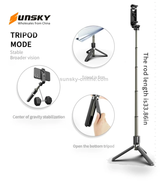 Foldable Bluetooth Tripod Selfie Stick — Selfie Sticks