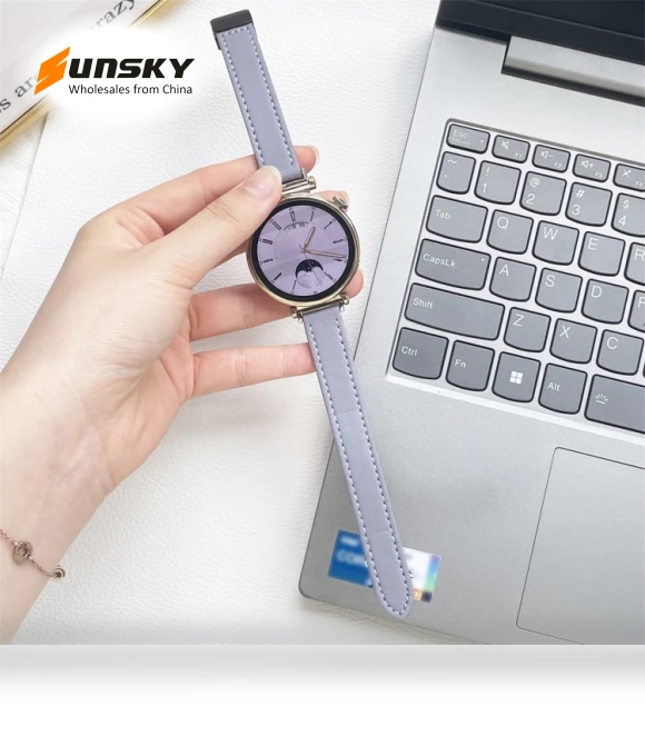 Slim Magnetic Buckle Microfiber Leather Watch Band — Girls' Watch Straps, Samsung