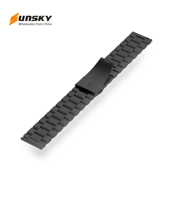 Three Bead Stainless Steel Metal Watch Band — Watch Accessories, Honor