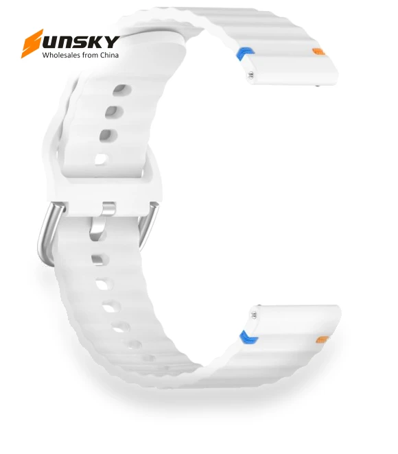 Wavy Grain Stitched Silicone Watch Band — Watch Accessories, Amazfit