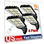 Solar Motion Sensor Lights 4-Pack with Controller — Outdoor Security & Flood Lighting