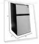 3.2 Cu Ft 2 Door Fridge and Freezer — Mini Fridges, RCA