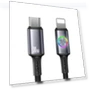 30W Type-C to 8 Pin Aluminum Alloy Data Cable with Colorful Light — Cables, USAMS