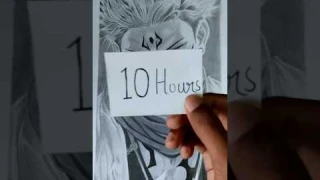 5min vs 1hr vs 10hr drawing challenge|drawing sukuna #sketch #drawing #anime #art #shorts #jjk#gojo