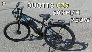 E-bike DUOTTS C29 750w 48v 15ah Autonomy 50 km Speed 50 km/h -  Unboxing &amp; Test