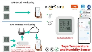 Датчик температуры и влажности Smart Life,  Tuya (Bluetooth + работает с хабом) Алиса