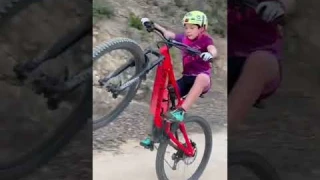TALENTED KID | wheelie with my father’s e-bike  #ebike #specialized #turbolevo #bike #show #shorts