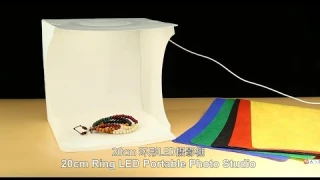 PULUZ 20cm Ring LED Panel Folding Portable Light Photo Lighting Studio Shooting Tent Box Kit
