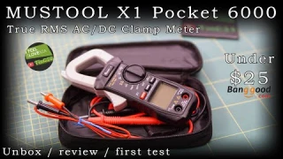 MUSTOOL X1 Pocket 6000 Counts True RMS Clamp Meter AC/DC [unbox / review / first test]