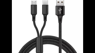Двойной, Нормальный кабель на 1.2 метра. Type-C и MicroUSB. Советую. 1.83$.