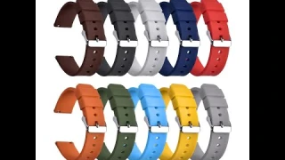 22mm Soft Silicone Quick Release Straps Replacement Silky Rubber Watch Bands for Smart Watches