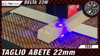 ALGOLASER DELTA 22W: taglio abete da 22 mm